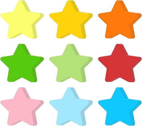 72 Pieces Color Star Cutouts for Bulletin Board, 6 Inches Large Paper Star Stickers Confetti Star Cut Outs for Bulletin Board Classroom Wall Party Decoration Supply (9 Colors)