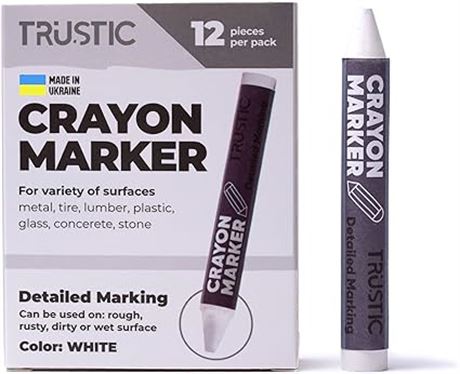 Pack of 12 - Trustic Universal Crayon Wax Marker for Industrial and Craft