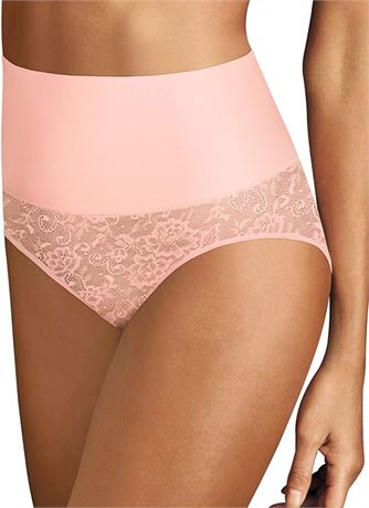 LARGE- Maidenform Womens Tame Your Tummy Shaping Lace Brief with Cool Comfort Dm