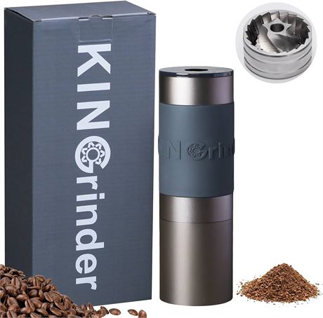 KINGrinder 0 Iron Grey Manual Hand Coffee Grinder 140 Adjustable Grind Settings for French Press, Drip, Espresso with Assembly Consistency Stainless Steel Conical Burr Mill, 25g Capacity…