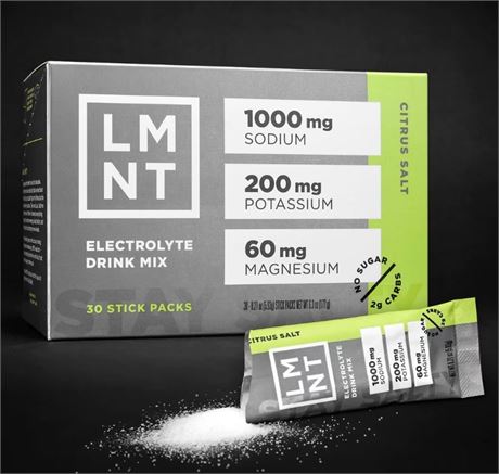 LMNT Keto Electrolyte Powder Packets| Citrus Salt | 30 Stick Packs