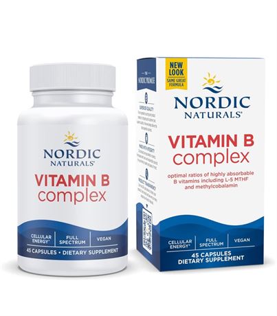 Vitamin B Complex - 45 Capsules - Thiamine, Riboflavin, Niacin,