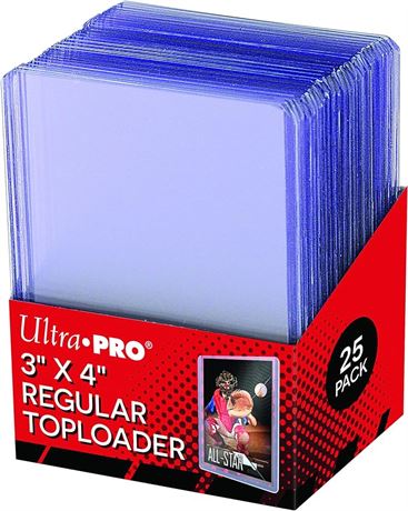 39 BOXES, Ultra Pro 3" X 4" Clear Regular Toploader 25ct Top Loaders for Cards B