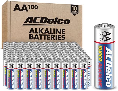 ACDelco 100-Count AA Batteries, Maximum Power Super Alkaline Battery
