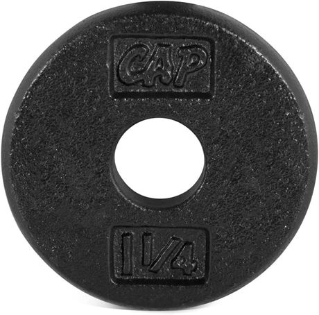 CAP Barbell Standard 1-Inch Cast Iron Weight Plate, Black, Single 1.25lb