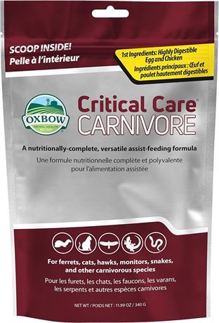 340 Gram Bag - Oxbow Animal Health Critical Care, Carnivore (529.15010.3)