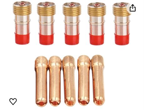 Welding Knight TIG Stubby Gas Lens 17GL332 3/32"&2.4mm TIG Collet 10N24S for TIG