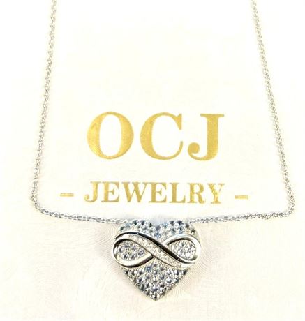 OCJ Jewerly I Love You Forever Heart Pendant Necklace Silver