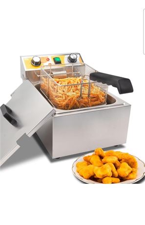 Festa Essential 13.6QT Electric Deep Fryer with 6L(6.5QT)Frying Basket&Lid,1750W