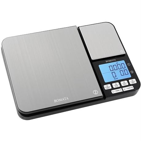 BOMATA Dual Platform Digital Kitchen Scale with Two Precision 0.1g & 0.01g/0.001