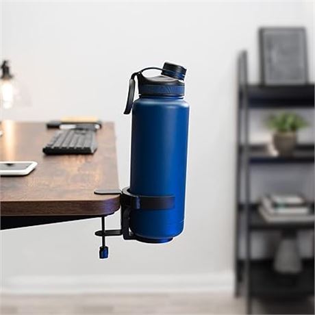 VIVO Clamp-on Desk and Bed Cup Holder, No Spill Adjustable Drink Mount