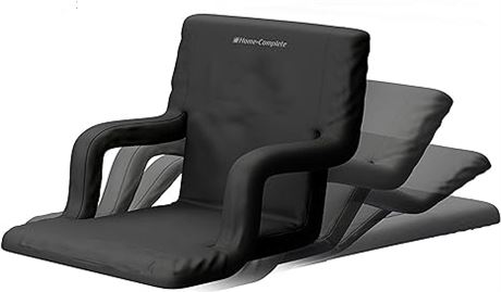 Home-complete (Black) Stadium Chair Cushion-Bleacher Seat with ...