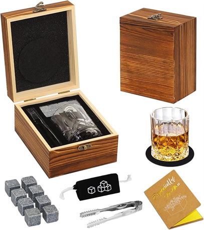 Whiskey Stones and Whiskey Glass Gift Set
