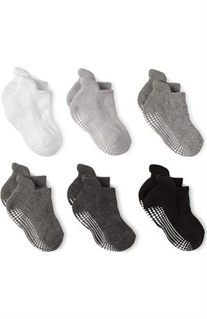 LA Active Baby and Toddler Ankle Socks with Grip - Non-Skid Anti-Slip Kids Socks
