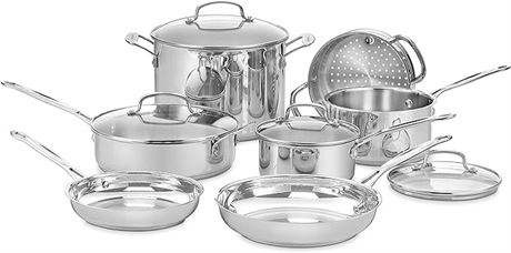 11 Piece - Cuisinart 77-11G Chef's Classic Stainless Cookware Set