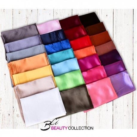 12 Pack, 35" x 35" - Beauty Town Silky Satin Scarf no.06046- Solid. *ASSORTED CO