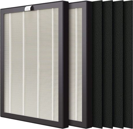 VEVA 9000 Premium HEPA Replacement Filter 2 Pack Including 4 Carbon Pre Filters