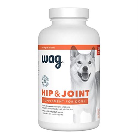 Amazon Brand - Wag Hip & Joint Chewable Tablets for Dogs, 120 Count