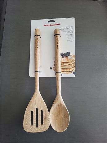 Kitchenaid Bamboo 2-piece Turner and Spoon Set