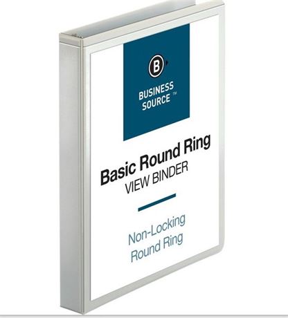 6 pcs, Round-ring View Binder, 1" Binder Capacity, Letter, 8 1/2" x 11"