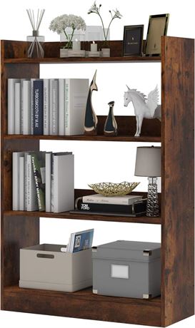 7.87x31.5x43.3 Inch, Flrrtenv Bookshelf, 4 Tier Bookcase Shelving, Standing Book