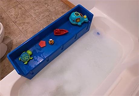 Tub Topper® Bathtub Splash Guard Play Shelf Area - Toy Tray Caddy Holder Storage