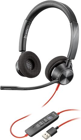 Plantronics - Blackwire 3320 - Wired, Dual-Ear (Stereo) Headset with Boom Mic -