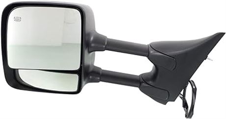 Kool Vue NS76CL Mirror Driver Side LH Plastic Primered Power With cap(s) Manual