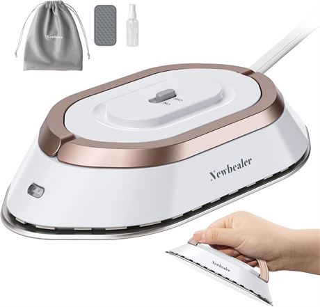 Newbealer Travel Iron with Dual Voltage - 120V/220V Lightweight Dry for Clothes