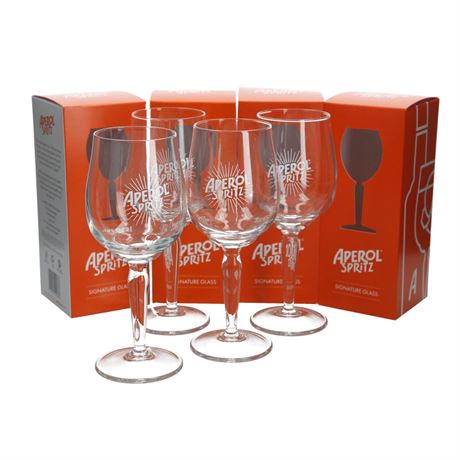 4PACK (51cl) - Aperol Spritz Cocktail Glass, Clear design *PACKAGE MAY VARY