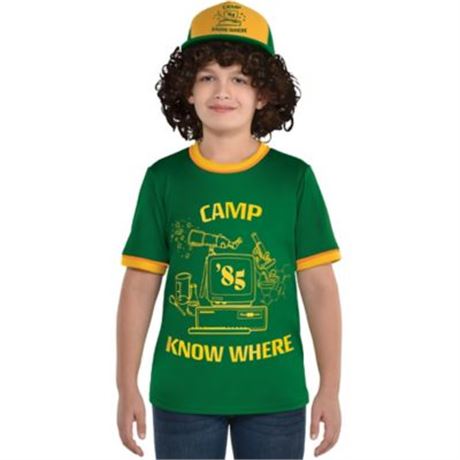 CHILD M/L - Party City Stranger Things Dustin T-Shirt for Children, Features Rin