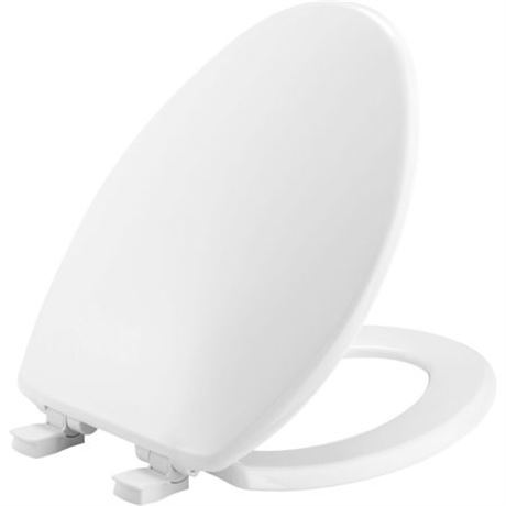 Bemis Elongated Plastic Toilet Seat with Easy-Clean & Change & Whisper Close