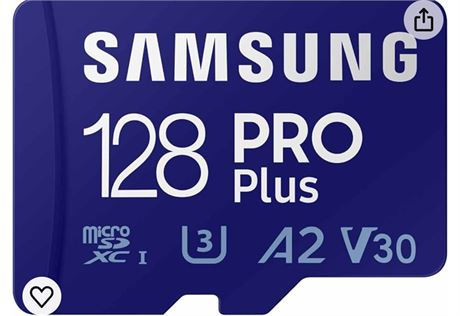 SAMSUNG PRO Plus microSD Memory Card + Adapter, 128GB MicroSDXC, Up to 180 MB/s,