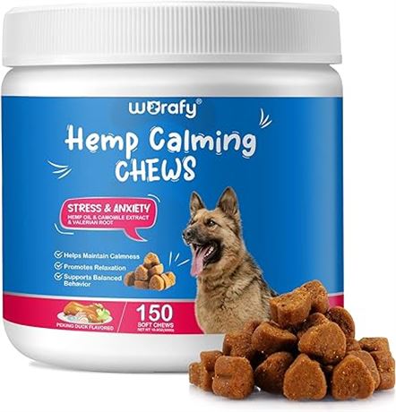 Calming Dog Chews, Dog Calming Treats with Hemp Oil for Dogs...