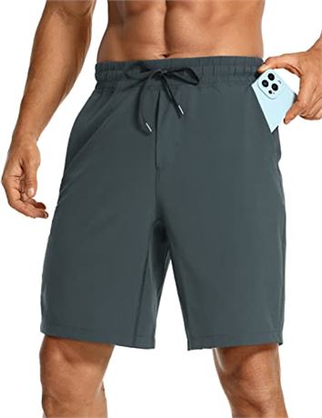 SIZE: S CRZ YOGA Men's Linerless Workout Shorts - 7'' Quick Dry...
