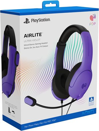 PDP AIRLITE Wired Headset: Ultra Violet For PlayStation 5 & PlayStation 4