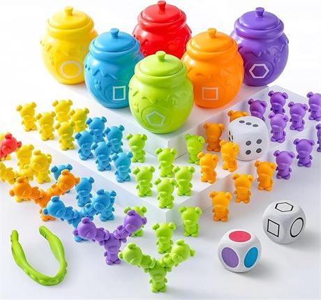JOYIN Rainbow Counting Bears with Matching Sorting Cups - 83Pcs Set Learning Toy