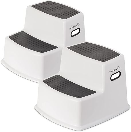 2 Pack - 2 Step Stool for Kids, Slip Resistant Soft Grip for Safety, Toddler Two