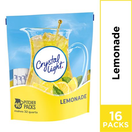Crystal Light® on-the-Go Powdered Drink Mix, 8.6 Oz. Pitcher Packets, Lemonade,