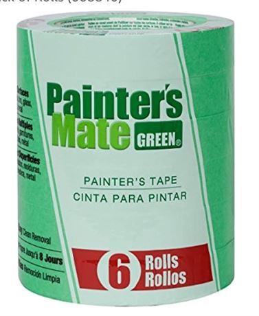 Painter's Mate Green 8-Day Painting Tape, 0.94-Inch by 60-Yard, 6-Pack of Rolls
