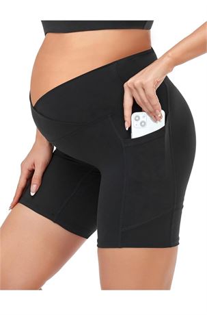 Sz:S, HOFISH Maternity Yoga Shorts Over The Belly Summer Active Workout Running