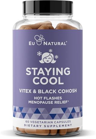 Staying Cool Menopause Supplements for Women 60 Capsules Exp 10/2024