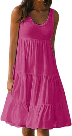 M, Summer Dresses Women Trendy 2024 Casual V Neck Sleeveless Mini Dress A Line L