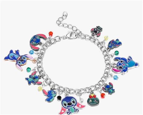 Stitch Charm Bracelet,Ohana Means Family Anime Stitch Pendants Chain Bangle,Cart