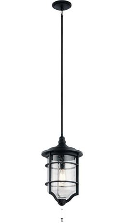 11.5" wide- Kichler 49145DBK Transitional One Light Outdoor Pendant from Royal M