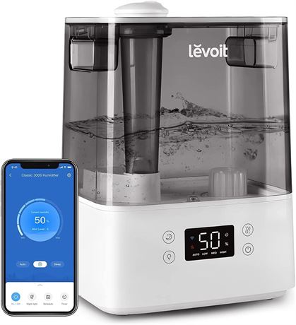 Levoit Humidifier for Bedroom, Cool Mist Humidifiers for Plants, 6L Top Fill