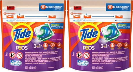 Tide Pods Laundry Detergent Spring Meadow - 16 Pacs each (Value Pack of 2)