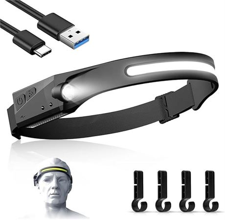 1PC Rechargeable LED Headlamp with All Perspectives Induction 230° Illumination,