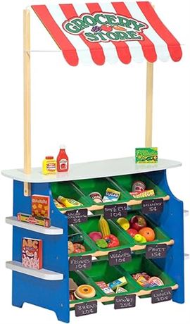 Melissa and Doug Wooden Grocery Store and Lemonade Stand - Reversible Awning, 9