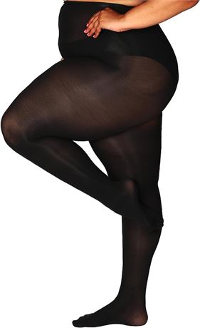 5X-6X, HONENNA Queen Plus Size Tights Semi Opaque Control Top High Waist Stockings Nylons Pantyhose for Women 
